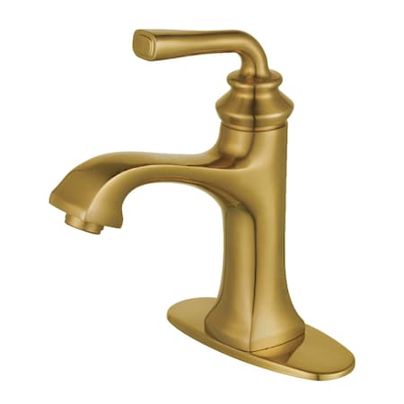 Fauceture Sgl-Handle Bathroom Faucet W/ Push-Up Drain & Deck Plate, Brass LS4423RXL